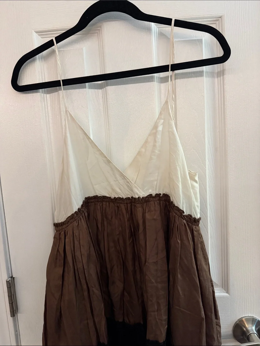 Silk Y2k Tiered Colorblock Babydoll Dress w/ Pockets Size Medium